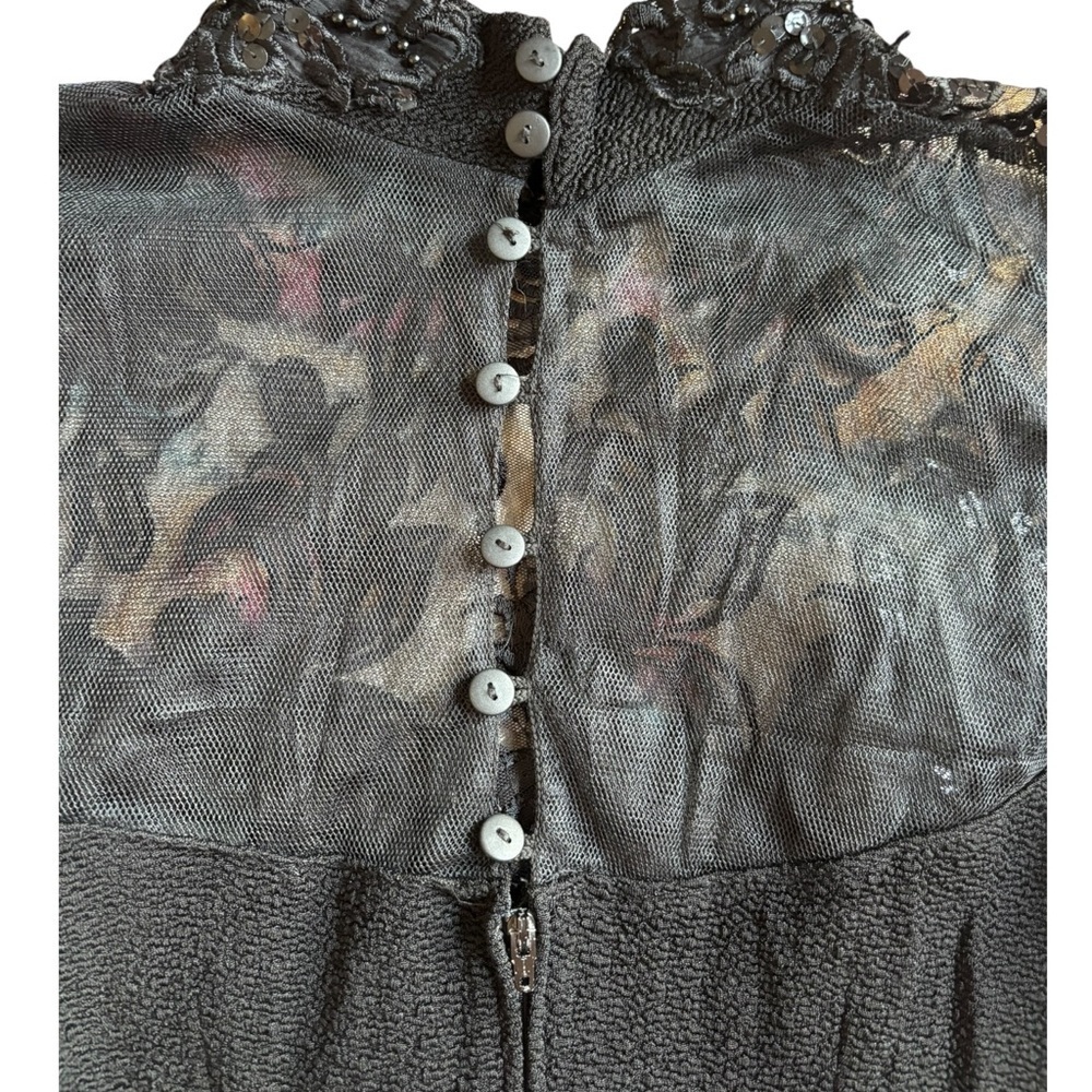 Modesty Shop Black Lace Beaded Dress Size 6 - Picture 4 of 5